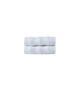 Set of Two White Geometric Turkish Cotton 16" X 30" Hand Towels - HomeRoots - Flyclothing LLC