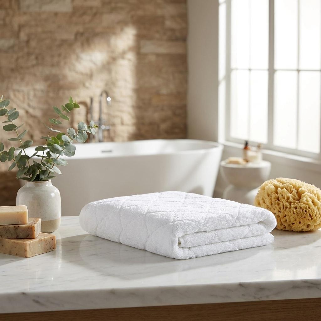 Set of Two White Geometric Turkish Cotton 16" X 30" Hand Towels - HomeRoots - Flyclothing LLC