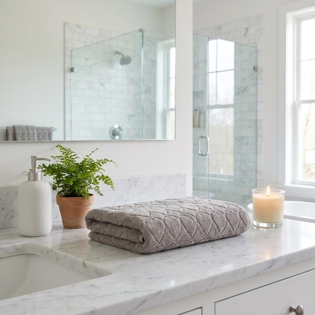 Set of Two Light Brown Geometric Turkish Cotton 27" X 54" Bath Towels - HomeRoots - Flyclothing LLC