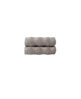 Set of Two Light Brown Geometric Turkish Cotton 16" X 30" Hand Towels - HomeRoots - Flyclothing LLC