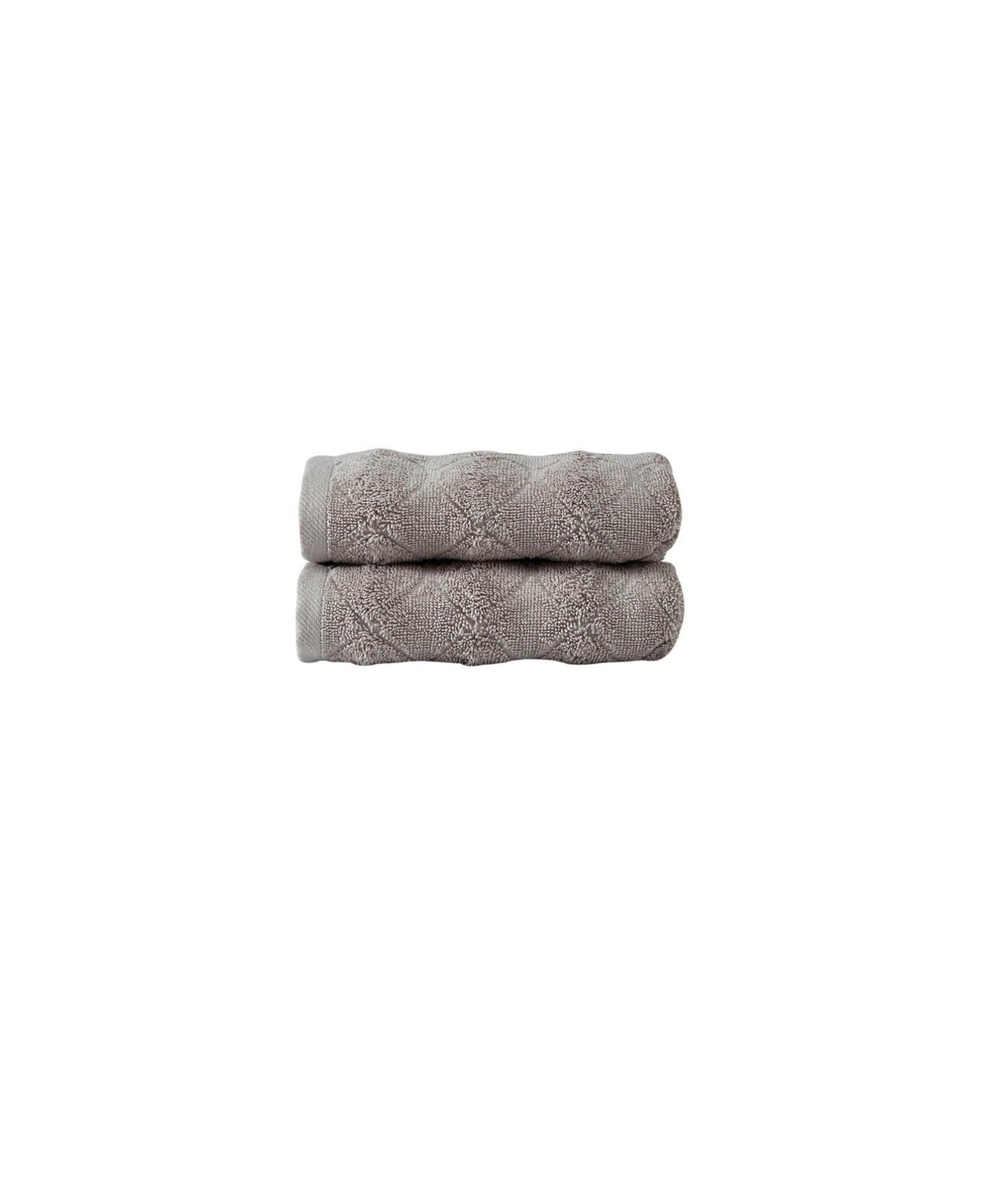 Set of Two Light Brown Geometric Turkish Cotton 16" X 30" Hand Towels - HomeRoots - Flyclothing LLC