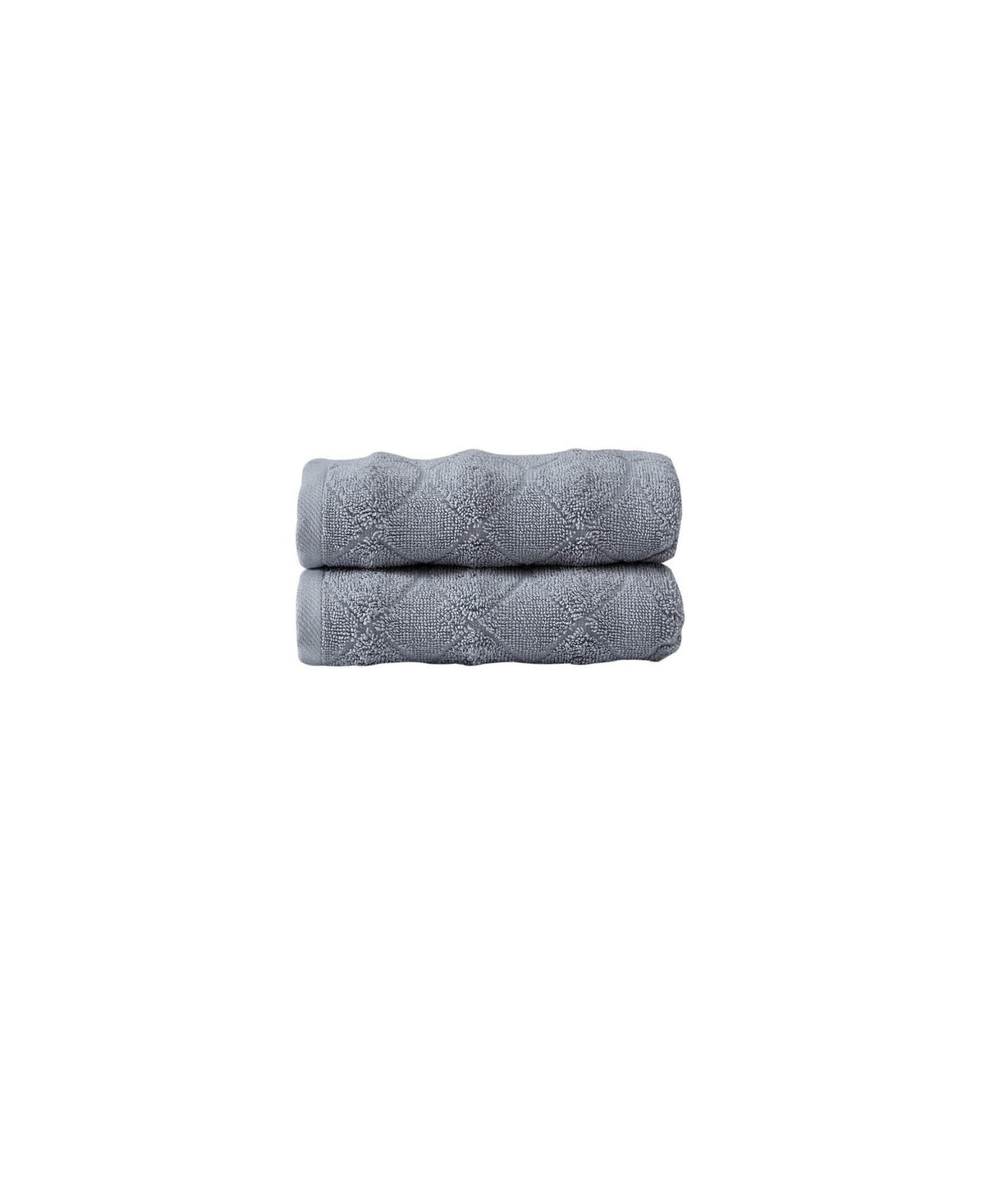 Set of Two Light Gray Geometric Turkish Cotton 16" X 30" Hand Towels - HomeRoots - Flyclothing LLC