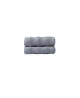 Set of Two Light Gray Geometric Turkish Cotton 16" X 30" Hand Towels - HomeRoots - Flyclothing LLC
