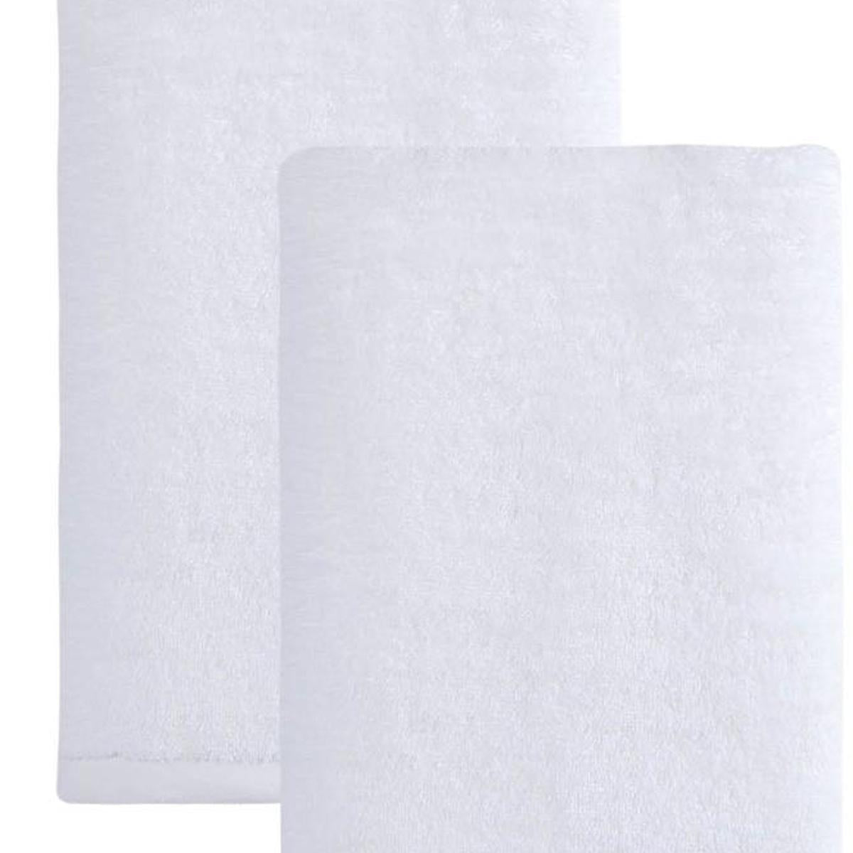 Set of Two White Turkish Cotton 27" X 54" Bath Towels - HomeRoots - Flyclothing LLC