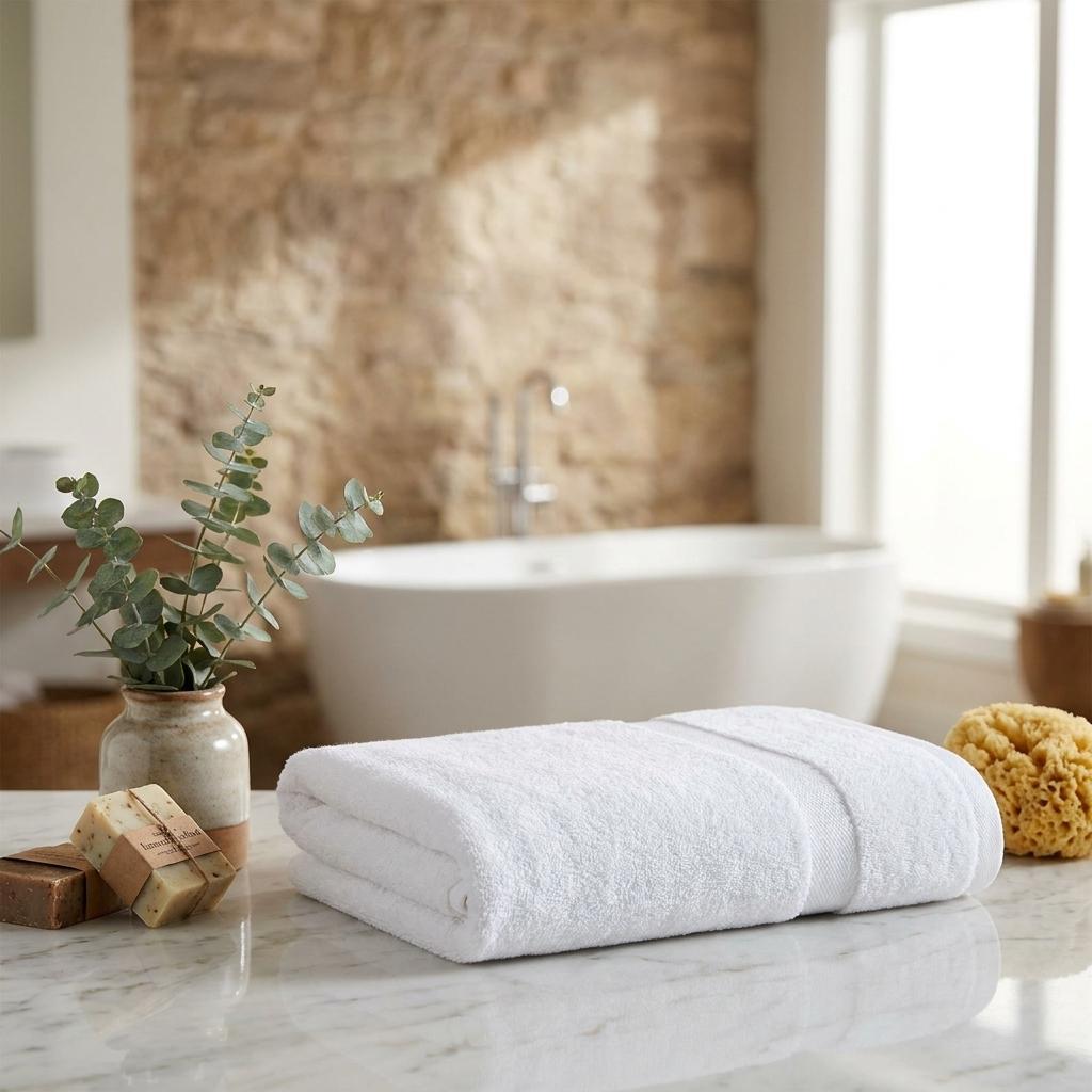 Set of Two White Turkish Cotton 27" X 54" Bath Towels - HomeRoots - Flyclothing LLC