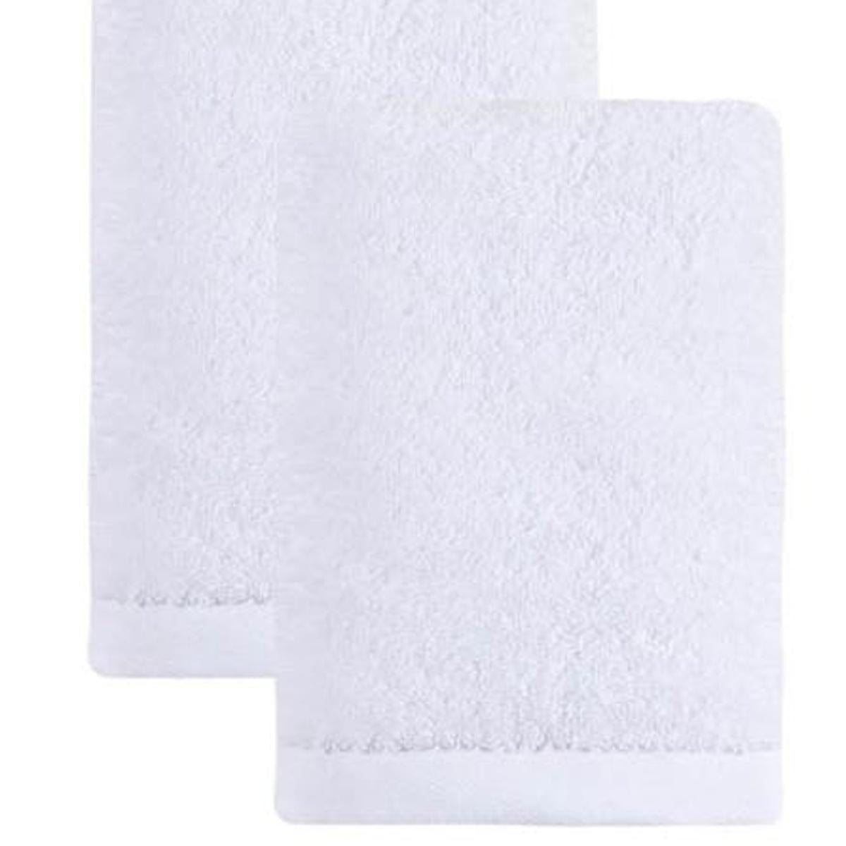 Set of Two White Turkish Cotton 16" X 30" Hand Towels - HomeRoots - Flyclothing LLC