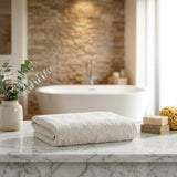 Set of Two Beige Turkish Cotton 27" X 54" Bath Towels - HomeRoots - Flyclothing LLC