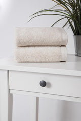 Set of Two Beige Turkish Cotton 16" X 30" Hand Towels - HomeRoots - Flyclothing LLC