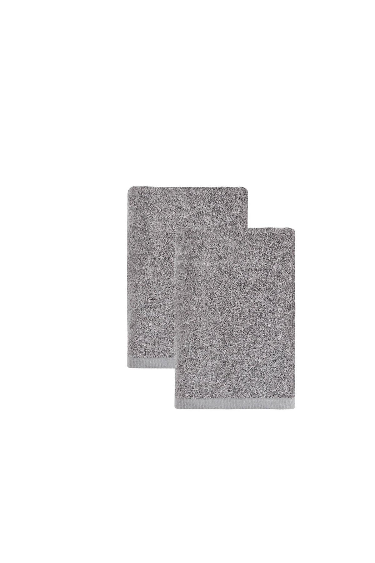Set of Two Light Gray Turkish Cotton 27" X 54" Bath Towels - HomeRoots - Flyclothing LLC