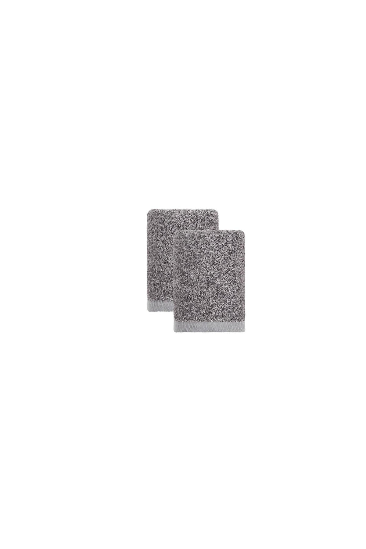 Set of Two Light Gray Turkish Cotton 16" X 30" Hand Towels - HomeRoots - Flyclothing LLC