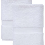 Set of Two White Turkish Cotton 27" X 54" Bath Towels - HomeRoots - Flyclothing LLC