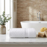 Set of Two White Turkish Cotton 27" X 54" Bath Towels - HomeRoots - Flyclothing LLC