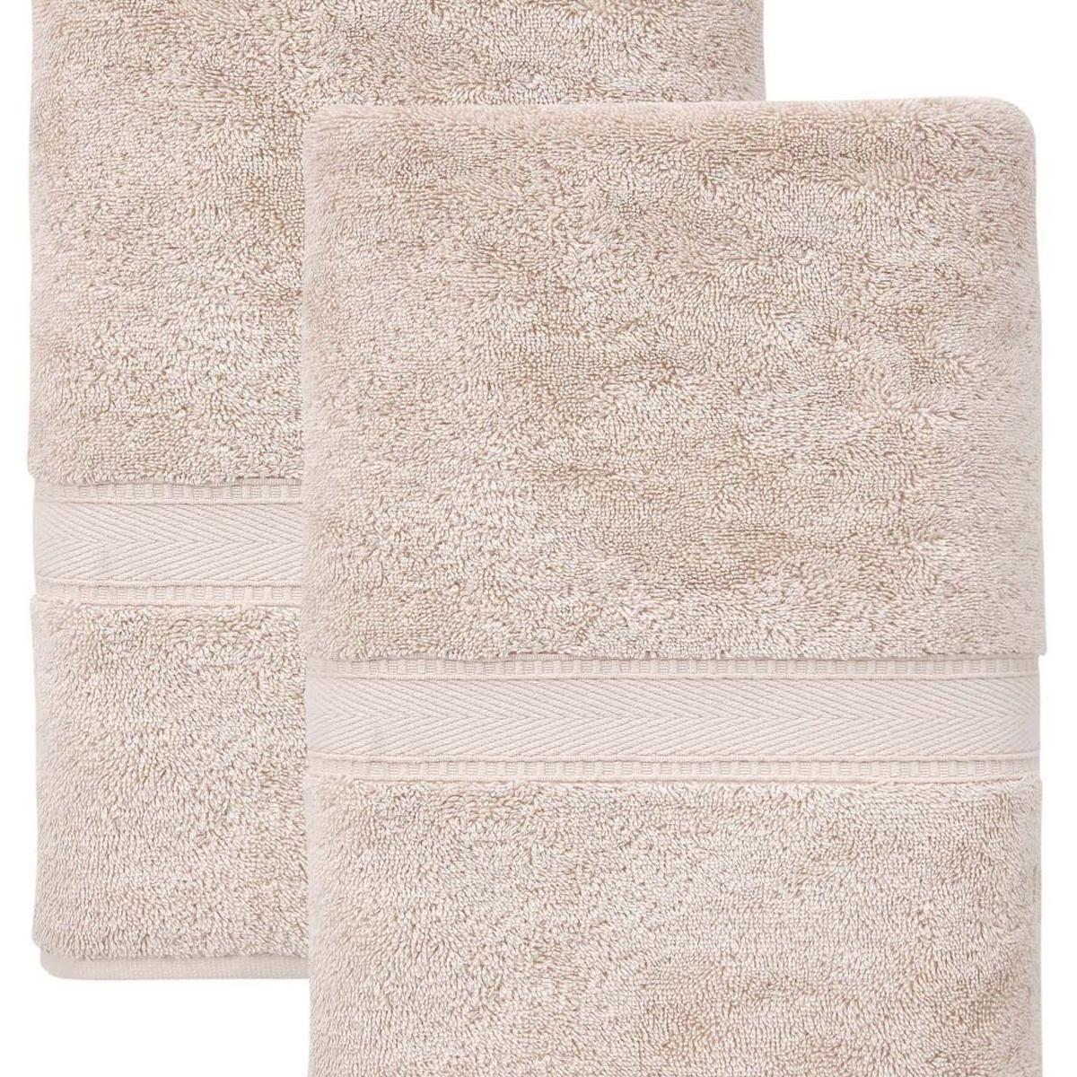 Set of Two Brown Turkish Cotton 27" X 54" Bath Towels - HomeRoots - Flyclothing LLC