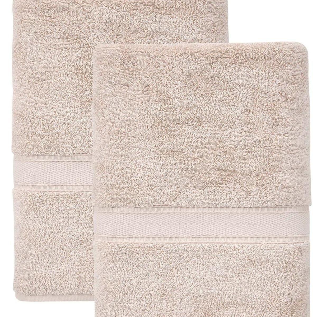Set of Two Brown Turkish Cotton 27" X 54" Bath Towels - HomeRoots - Flyclothing LLC