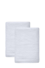Set of Two White Turkish Cotton 27" X 54" Bath Towels - HomeRoots - Flyclothing LLC