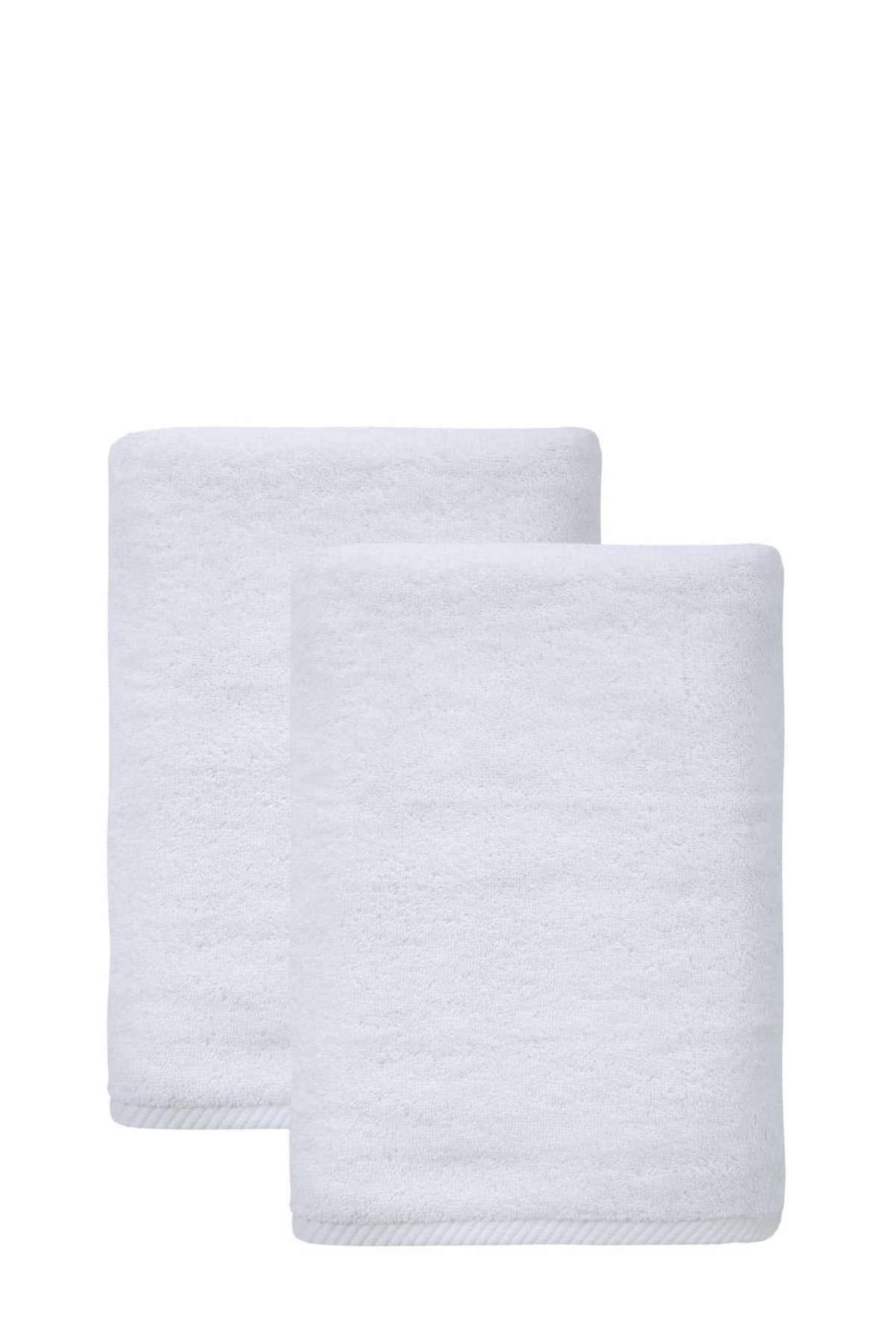 Set of Two White Turkish Cotton 27" X 54" Bath Towels - HomeRoots - Flyclothing LLC