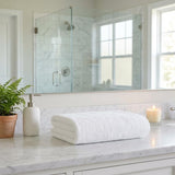 Set of Two White Turkish Cotton 27" X 54" Bath Towels - HomeRoots - Flyclothing LLC