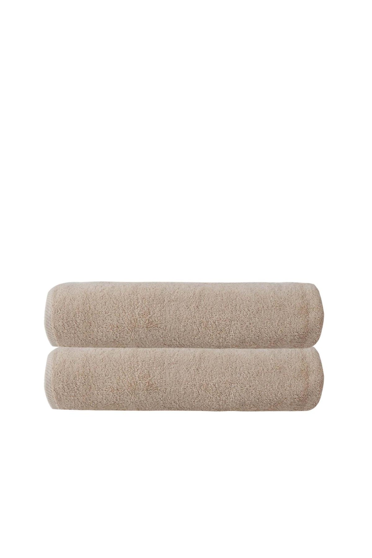 Set of Two Beige Turkish Cotton 40" X 70" Bath Sheet - HomeRoots - Flyclothing LLC