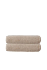 Set of Two Beige Turkish Cotton 40" X 70" Bath Sheet - HomeRoots - Flyclothing LLC