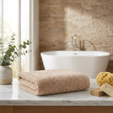 Set of Two Beige Turkish Cotton 27" X 54" Bath Towels - HomeRoots - Flyclothing LLC