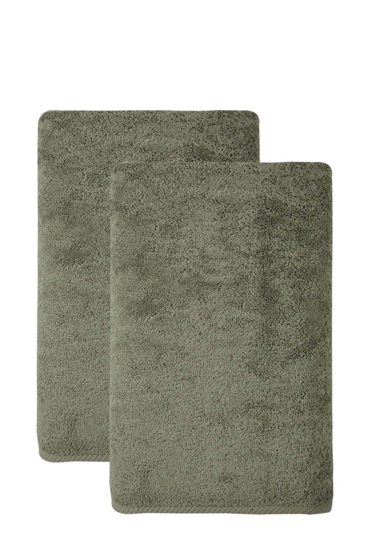 Set of Two Green Turkish Cotton 40" X 70" Bath Sheet - HomeRoots - Flyclothing LLC