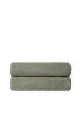 Set of Two Green Turkish Cotton 40" X 70" Bath Sheet - HomeRoots - Flyclothing LLC
