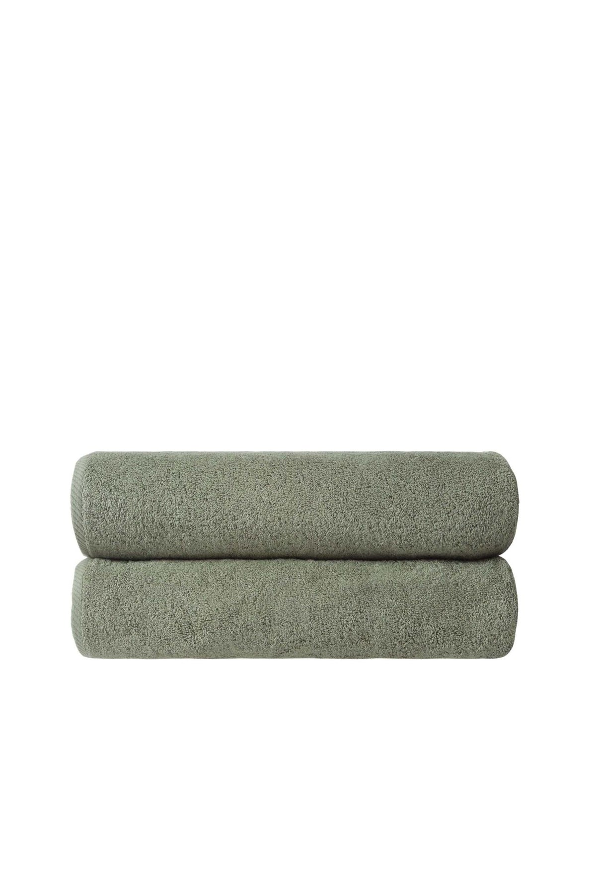 Set of Two Green Turkish Cotton 40" X 70" Bath Sheet - HomeRoots - Flyclothing LLC