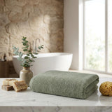 Set of Two Green Turkish Cotton 40" X 70" Bath Sheet - HomeRoots - Flyclothing LLC