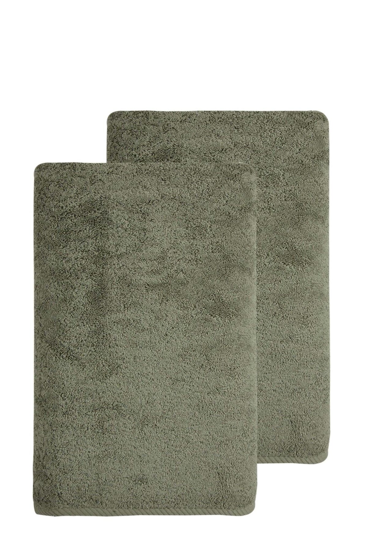 Set of Two Green Turkish Cotton 40" X 70" Bath Sheet - HomeRoots - Flyclothing LLC