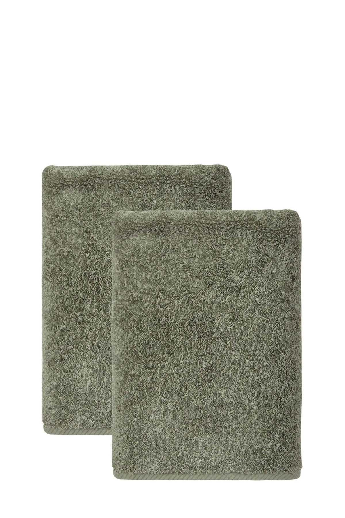 Set of Two Green Turkish Cotton 27" X 54" Bath Towels - HomeRoots - Flyclothing LLC