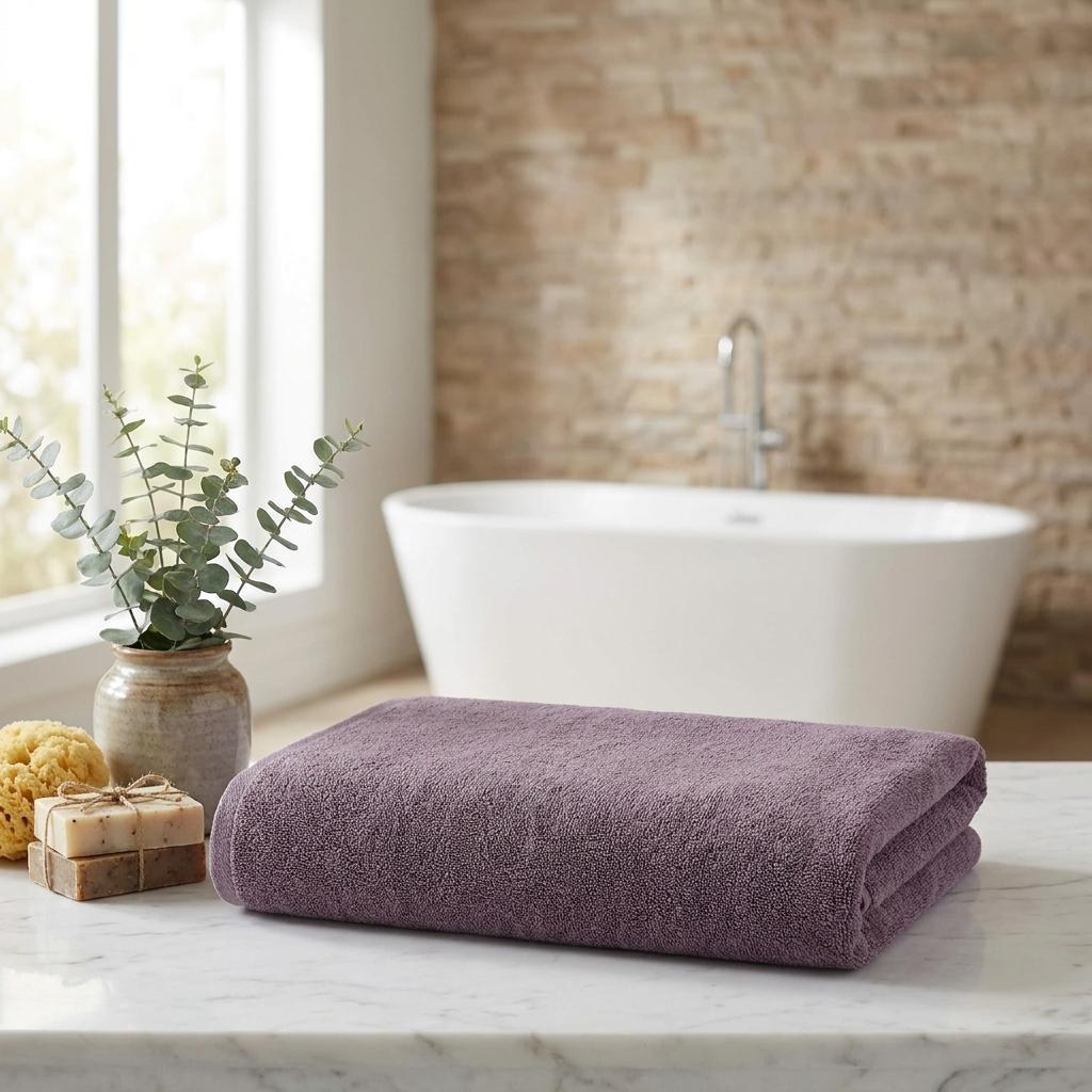 Set of Two Purple Turkish Cotton 40" X 70" Bath Sheet - HomeRoots - Flyclothing LLC