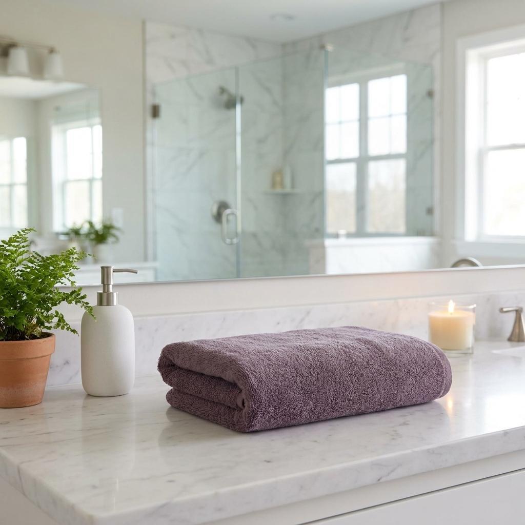 Set of Two Purple Turkish Cotton 27" X 54" Bath Towels - HomeRoots - Flyclothing LLC