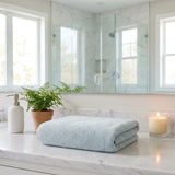 Set of Two Aqua Turkish Cotton 27" X 54" Bath Towels - HomeRoots - Flyclothing LLC