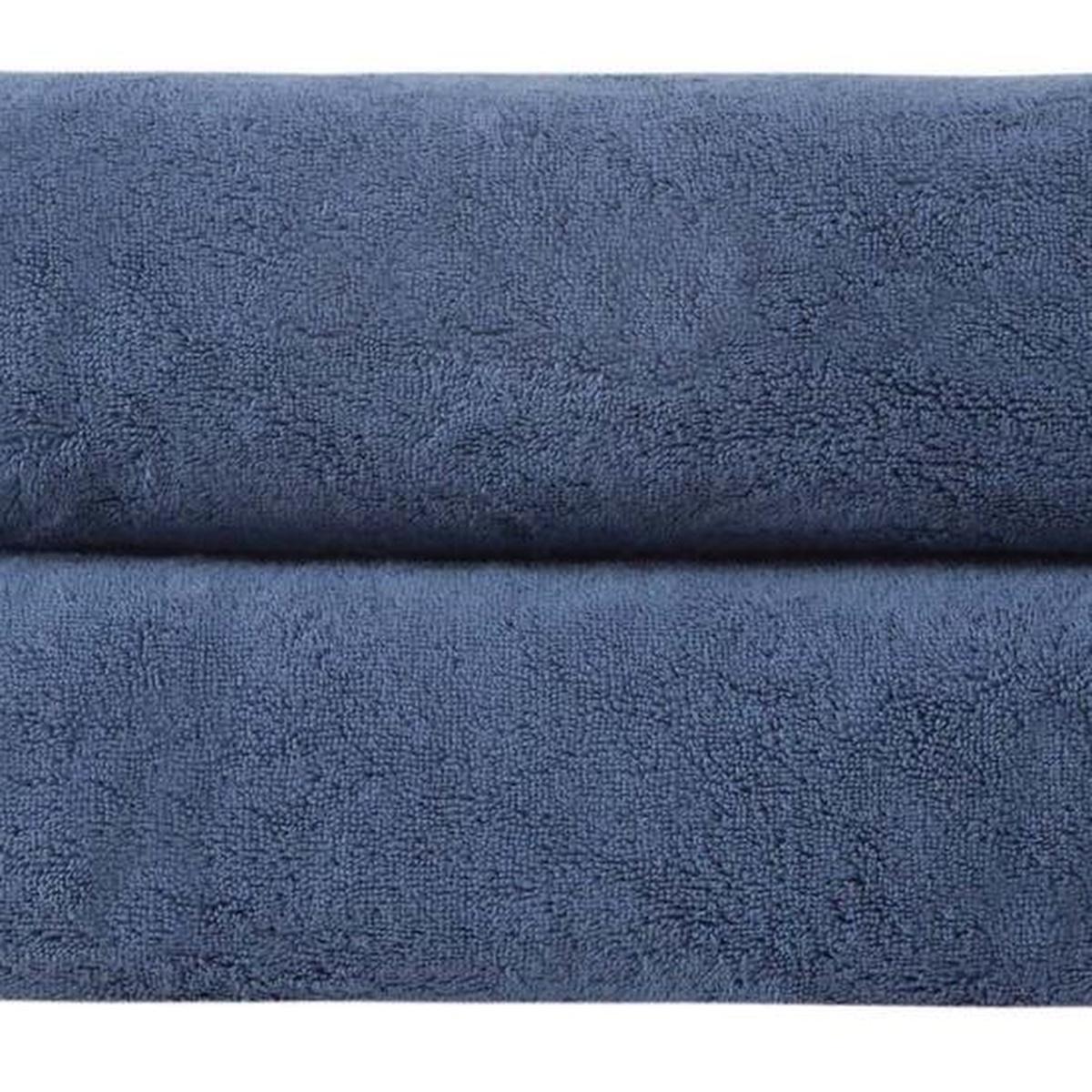 Set of Two Navy Blue Turkish Cotton 27" X 54" Bath Towels - HomeRoots - Flyclothing LLC