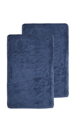 Set of Two Navy Blue Turkish Cotton 27" X 54" Bath Towels - HomeRoots - Flyclothing LLC