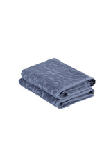 Set of Two Navy Blue Floral Turkish Cotton 27" X 54" Bath Towels - HomeRoots - Flyclothing LLC