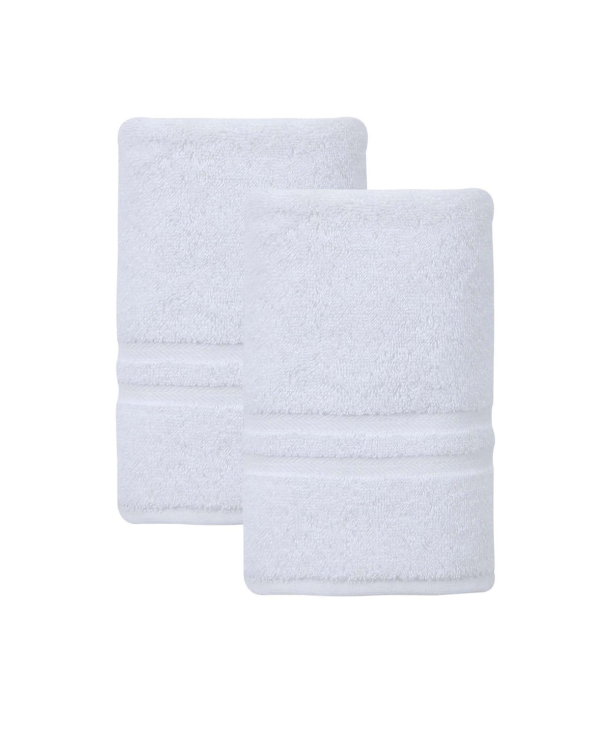 Set of Two White Turkish Cotton 16" X 30" Hand Towels - HomeRoots - Flyclothing LLC