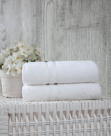 Set of Two White Turkish Cotton 16" X 30" Hand Towels - HomeRoots - Flyclothing LLC