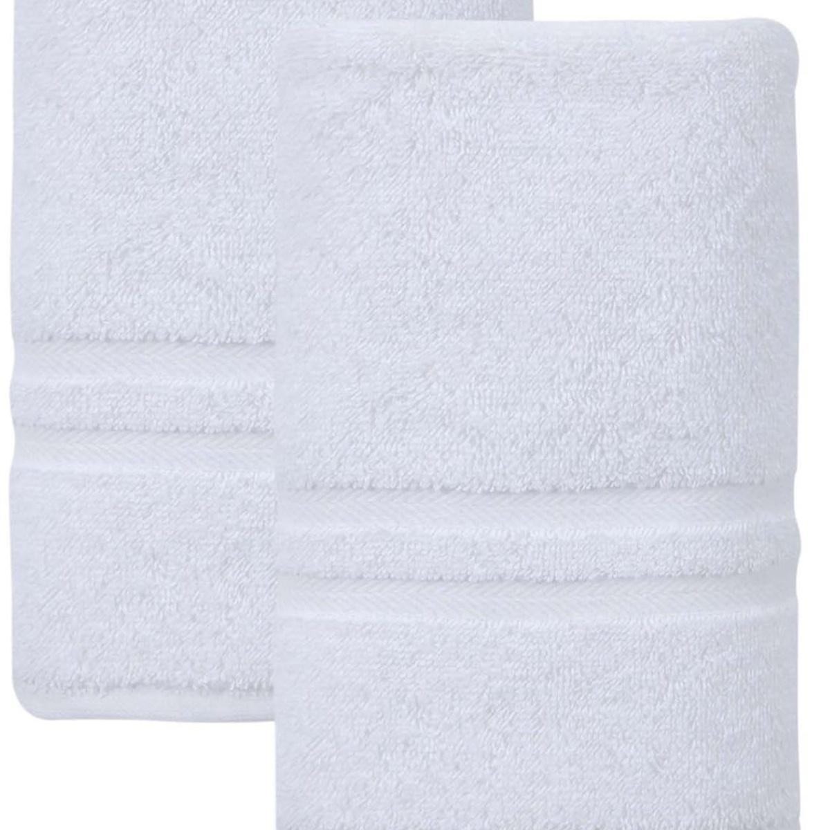 Set of Two White Turkish Cotton 16" X 30" Hand Towels - HomeRoots - Flyclothing LLC