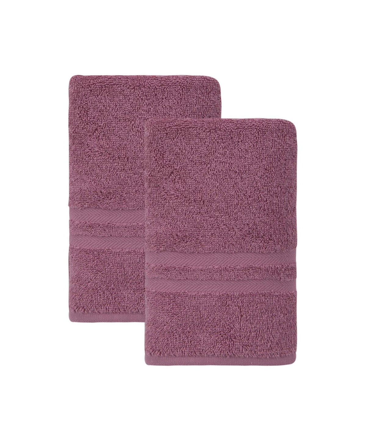 Set of Two Pink Turkish Cotton 16" X 30" Hand Towels - HomeRoots - Flyclothing LLC