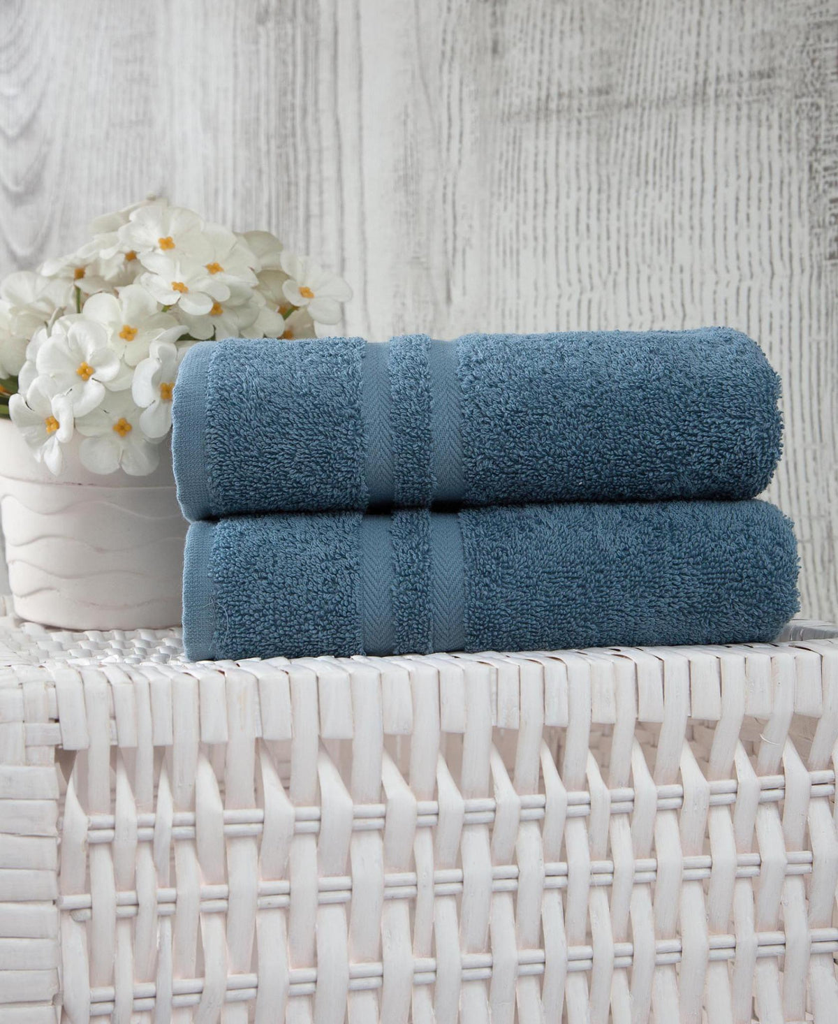 Set of Two Aqua Turkish Cotton 16" X 30" Hand Towels - HomeRoots - Flyclothing LLC