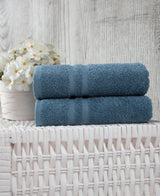 Set of Two Aqua Turkish Cotton 16" X 30" Hand Towels - HomeRoots - Flyclothing LLC