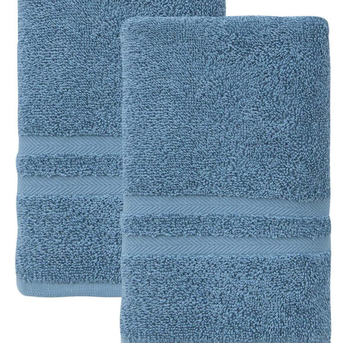 Set of Two Aqua Turkish Cotton 16" X 30" Hand Towels - HomeRoots - Flyclothing LLC