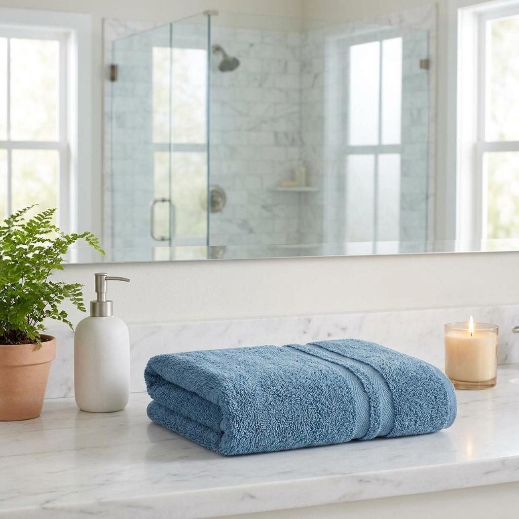 Set of Two Aqua Turkish Cotton 16" X 30" Hand Towels - HomeRoots - Flyclothing LLC