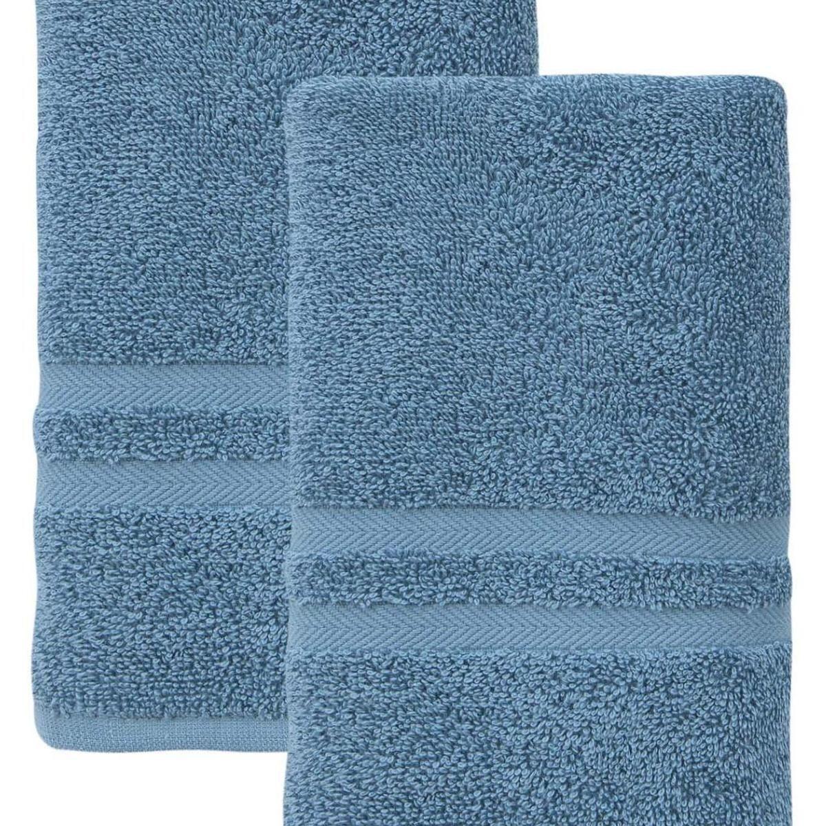 Set of Two Aqua Turkish Cotton 16" X 30" Hand Towels - HomeRoots - Flyclothing LLC