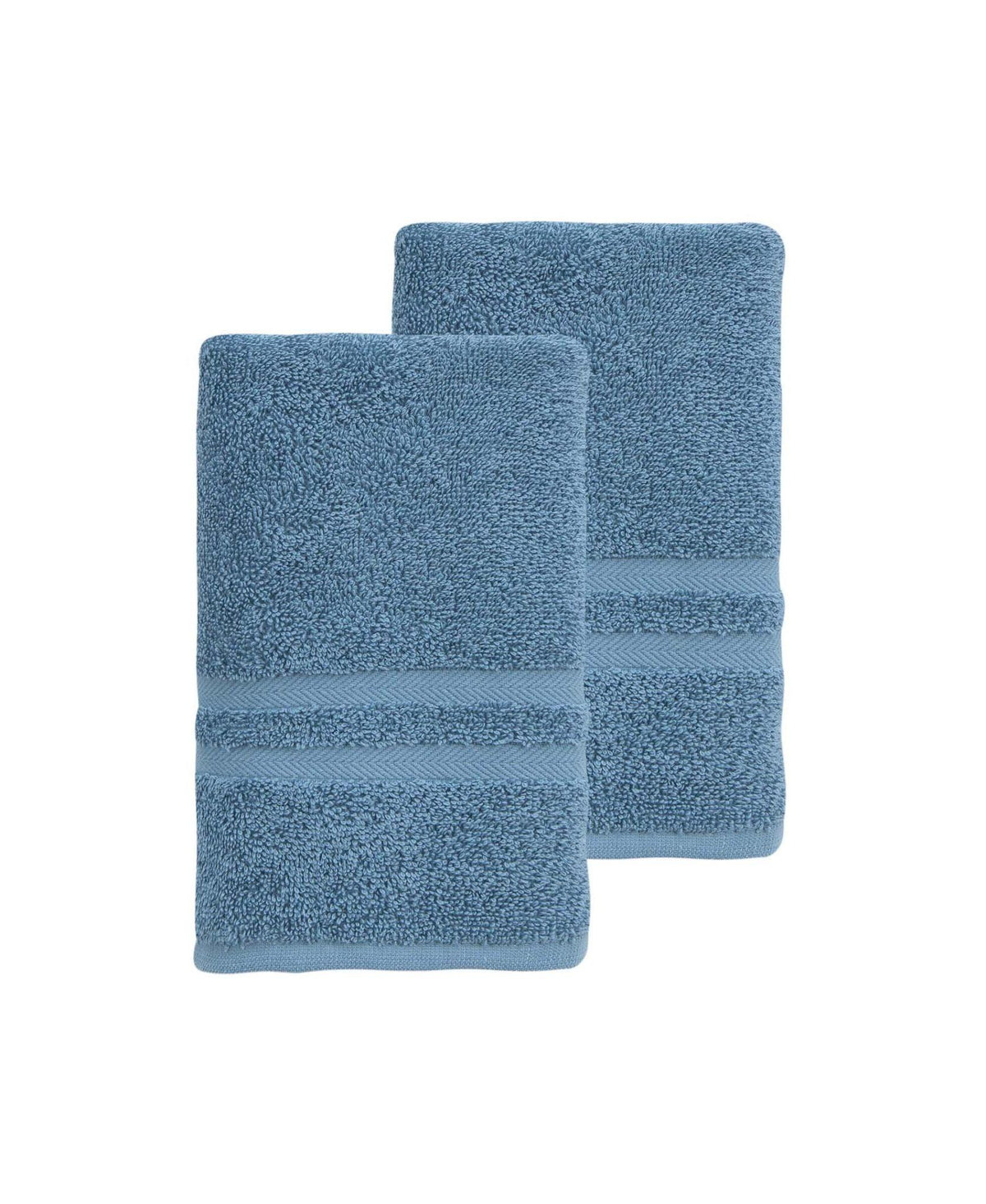 Set of Two Aqua Turkish Cotton 16" X 30" Hand Towels - HomeRoots - Flyclothing LLC