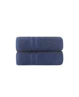 Set of Two Navy Blue Turkish Cotton 16" X 30" Hand Towels - HomeRoots - Flyclothing LLC