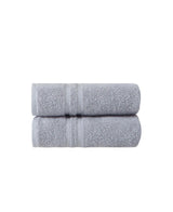 Set of Two Light Gray Turkish Cotton 16" X 30" Hand Towels - HomeRoots - Flyclothing LLC