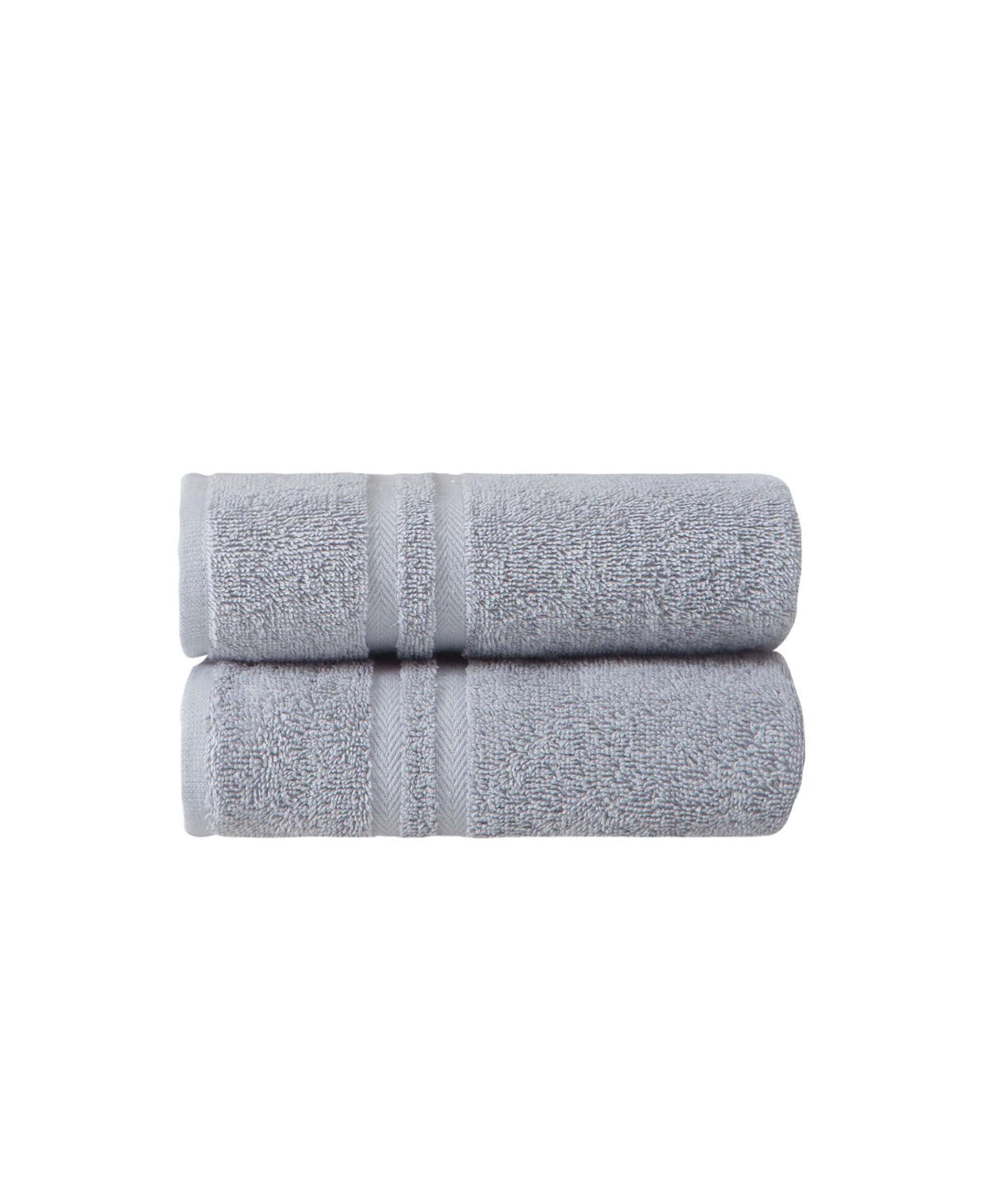 Set of Two Light Gray Turkish Cotton 16" X 30" Hand Towels - HomeRoots - Flyclothing LLC