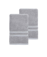 Set of Two Light Gray Turkish Cotton 16" X 30" Hand Towels - HomeRoots - Flyclothing LLC